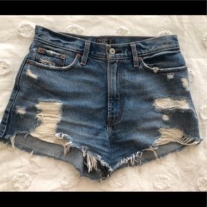 Distressed Abercrombie High Rise Shorts